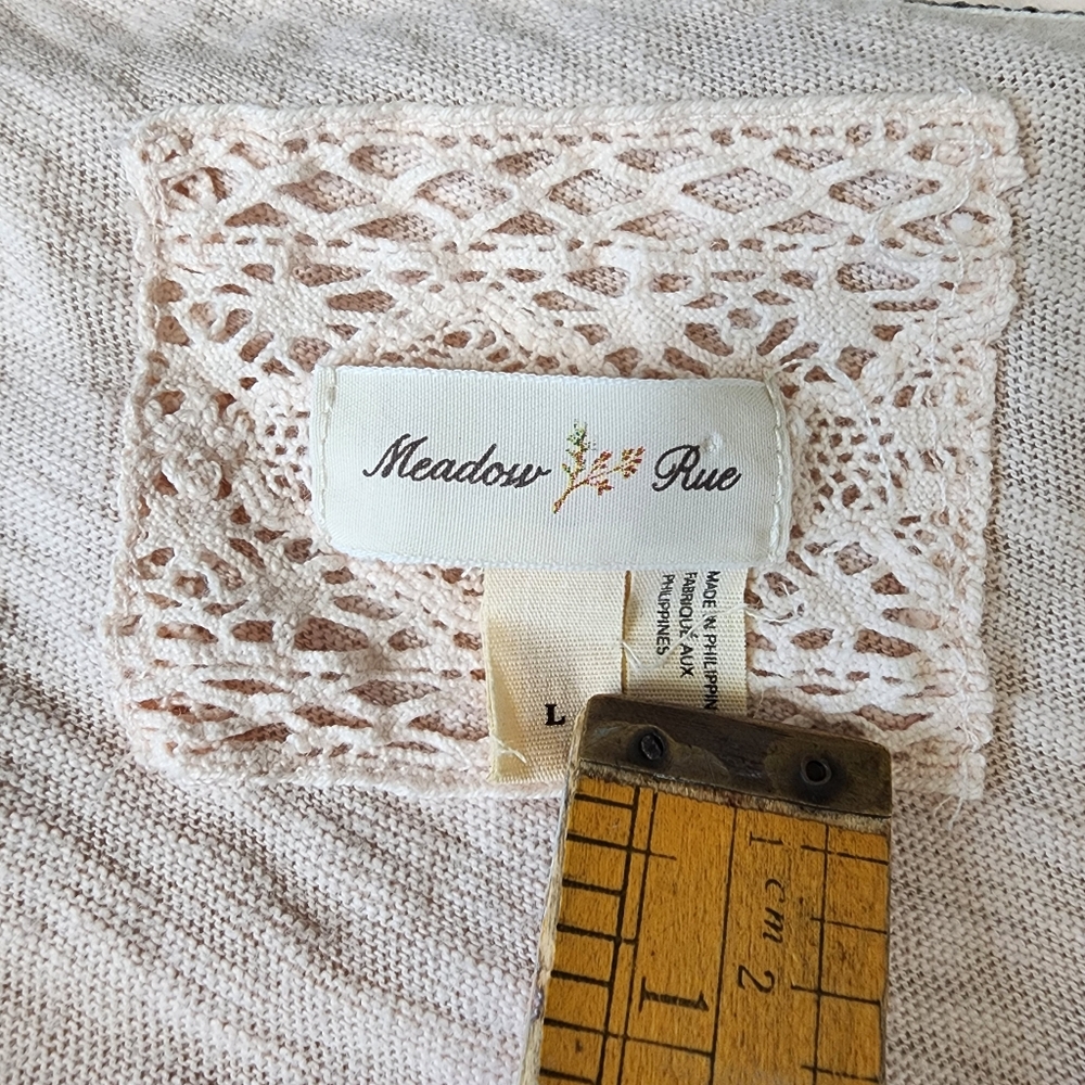 Meadow Rue Anthropologie Melia Blush Peplum Blouse Large - Picture 10 of 14